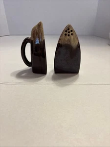 Mcm Drip Glaze Iron Shaped Salt & Pepper Shakers Japan - Picture 1 of 3