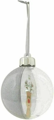 Deknudt S66FJ6 Weihnachtskugel Foto einfügen silber Glitzerfarbe  - Bild 1 von 3