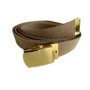 MFH Gürtel, ca. 3 cm, khaki mit goldfarbener Schließe Military Uniformgürtel - Bild 1 von 1