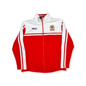 Chaqueta de Pista ISC Wigan Warriors Roja y Blanca Cremallera Completa Talla Mediana - Imagen 1 de 10