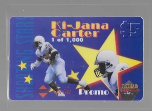 1995 Tetrad Sprint Auto-Phonex Shooting Stars Promo $5 Ki-Jana Carter /1000 SP - Picture 1 of 2