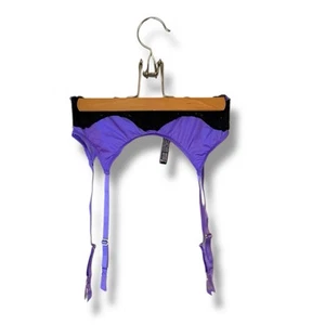 Victoria’s Secret XS New with Tags Garter Belt Women’s Lingerie Purple Black - Picture 1 of 9