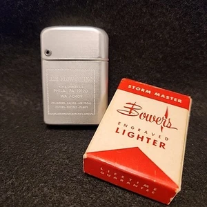 Vintage Storm Master Flip-Top Lighter – NIB – Brushed Nickel Finish with Auto Ad - Picture 1 of 9