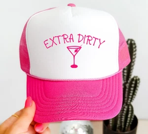 Extra Dirty, Martini, Funny, Pink, Otto Brand Women's Trucker Hat - Picture 1 of 5