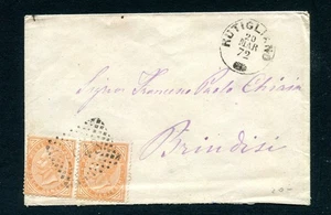 bustina da RUTILIANO del 1872 aff. c.10x2 per Brindisi - Imagen 1 de 3