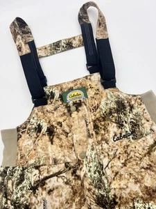 Cabelas Insulated Bibs Mens Large Overalls Dry-Plus Silent Suede Hunting Camo - Picture 1 of 19