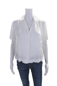 Bella Dahl Womens White Collar Short Sleeve Button Down Shirt Size XS - Picture 1 of 7