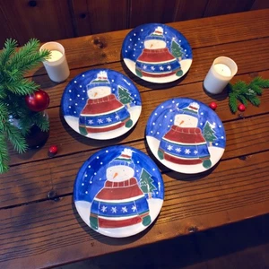 St. Nicholas Four Square 1998 Snowman Salad Plates Dessert Plates - Picture 1 of 8