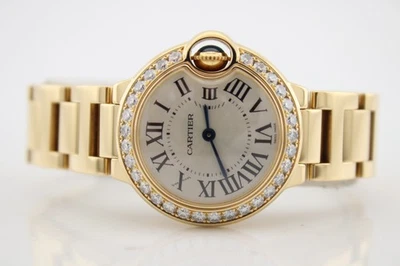 Cartier Ballon Bleu 28mm 18k Yellow Gold Factory Diamond Watch WE9001Z3 - Image 1 of 4