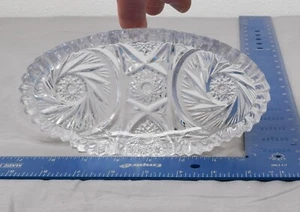 Hermoso plato de mantequilla de cristal de plomo 24 % de colección diseño grabado estrella giratoria - Imagen 1 de 6