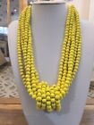 Brand New Multistand Necklace With Yello Wooden Beads + Detachable Knott Pendant