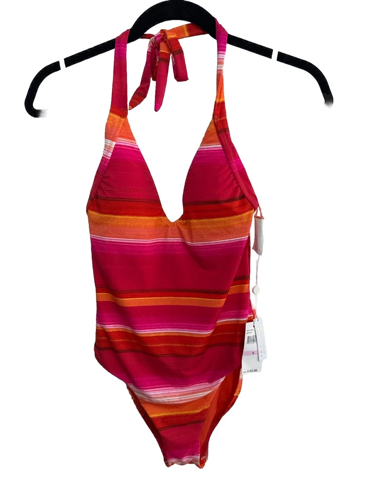 Купальник с бретелью через шею TRINA TURK Pink Solstice 1 шт. размер 6 новый с ценниками - Изображение 1 из 4