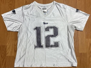 New England Patriots Football Jersey Tom Brady #12 White Sparkle Number XL - Picture 1 of 8