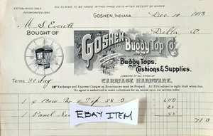 1903 Goshen Indiana Goshen Buggy Top Company Carriage Hardware Calvert Litho - Bild 1 von 1
