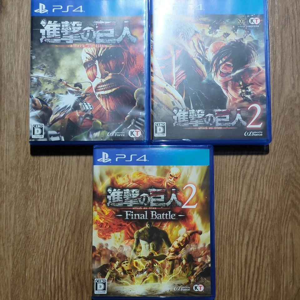 PS4 Attack On Titan 1 & 2 & 2 Final Battle set Japan - Image 1 of 1