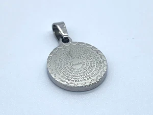 Pendant Stainless Steel God Our Father Gift Religion Plaited cm 1.5cm - Picture 1 of 4