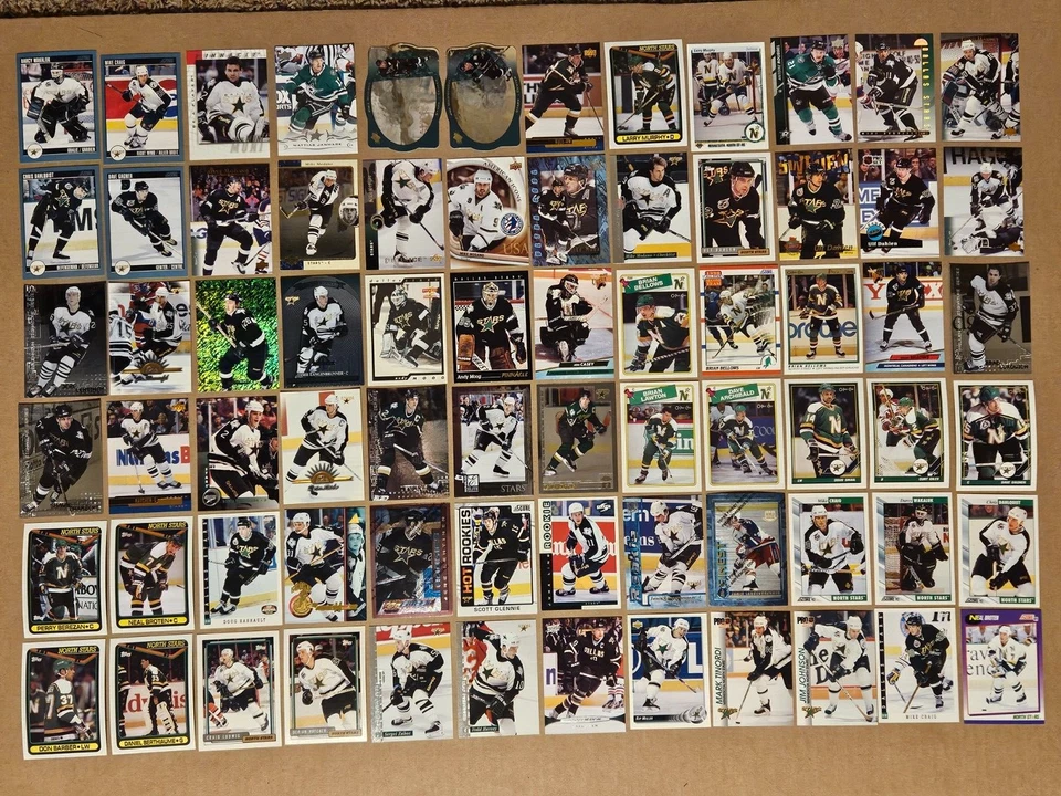 Lot 72 Minnesota/Dallas Stars Hockey Cards No Duplicates Inserts Rookies Modano - Image 1 of 4