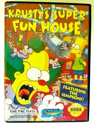 Krusty's Super Fun House Featuring The Simpsons (1994) Sega Genesis COMPLETE  - Image 1 of 2