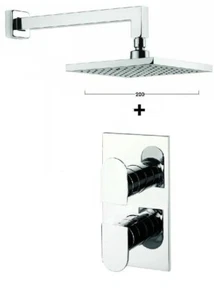 Crosswater Square 1 Way Concealed Thermostatic Valve 200 Over Head Rain Shower - Picture 1 of 8