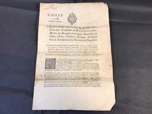 Ancien document officiel Taille de 1778 recouvrement des impôts 18ème - Picture 1 of 4