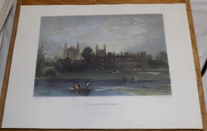 c1880 antica stampa a colori///ETON, DALLE SERRATURE, INGHILTERRA - Foto 1 di 1