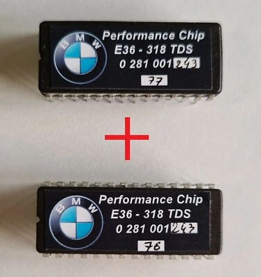 X2 Puces Eprom BMW E36 318 TDS Stage 1 0281001243, 0281001064 - Image 1 of 4