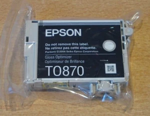 ORIGINAL EPSON T0870 TO870 Optimizador de Brillo Cartucho ORIGINAL FLAMINGO R1900 tinta - Imagen 1 de 2