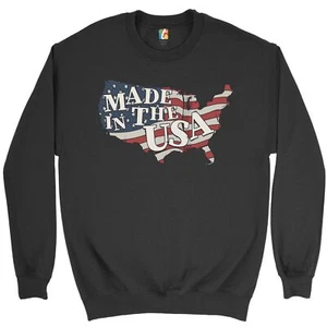 Made in the USA Sweatshirt American Flag Independence Day 4th of July Crewneck - Picture 1 of 36