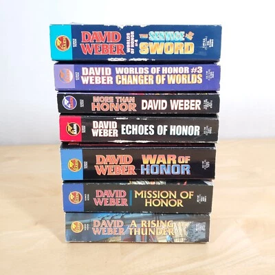 7 David Weber Honor Science Fiction Book Lot Paperback BAEN Harrington Foto 1 de 4
