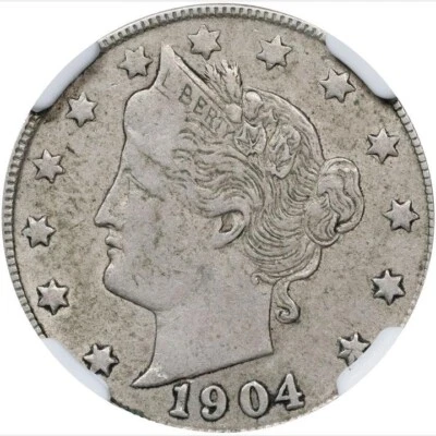 1904 NGC XF45 Underweight 40% 🔴 Foreign Planchet? 🔴 Liberty Nickel ✅ V 5C ✅ - Image 1 of 4