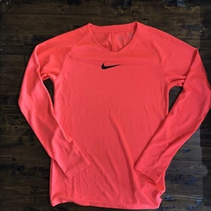 Kids Nike Dri-Fit First Layer Long Sleeve Shirt Size M Coral - Picture 1 of 6