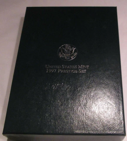 1997 Prestige Proof Set Botanic Garden Silver Dollar U.S. Mint COA Original Box Cover