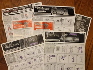 Transformers instruction sheets only: Lot of 7: Star Wars, Transformers, etc - Picture 1 of 4