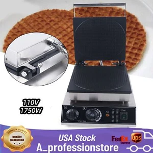1750 W 110 V kommerzielle elektrische niederländische Stroopwafels Bäckermaschine Maschine Antihaft - Bild 1 von 18