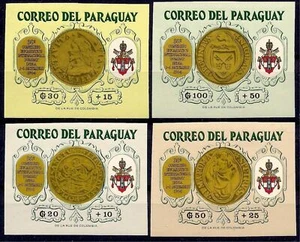Paraguay 1964 Coins Ancient Gold Eucharistic Congress/Vatican Arms Imp 4v MNH - Picture 1 of 1