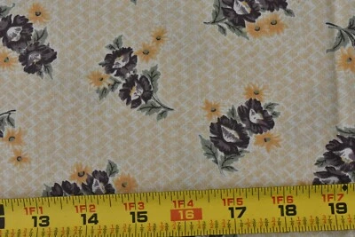 By 1/2 Yd, Floral on Tan Quilt Cotton, Country Threads/Country Essentials, M4962 - Image 1 of 4