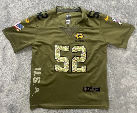 Clay Matthews Jersey Boy's XL Green Bay Packers Salute To Service Nike On Field Cover