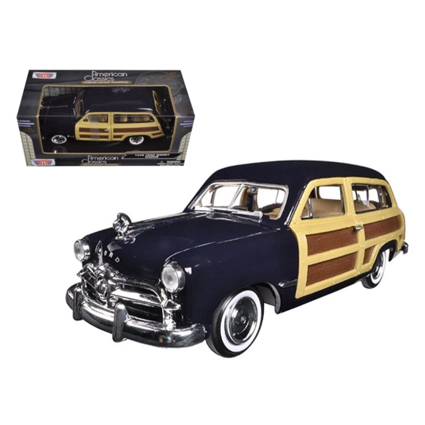 1949 Ford Woody Wagon Black 1/24 Diecast Model Car by Motormax 73260bk