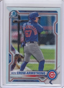 2021 Bowman Draft CHROME PETE CROW ARMSTRONG REFRACTOR BDC-12 1st Cubs Card RC - Picture 1 of 2