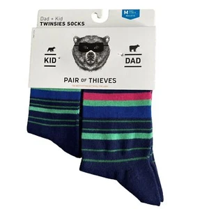 COPPIA LADRI set calze gemelli papà e bambino uomo 8 12 bambino 4 8 anni a righe - Foto 1 di 6