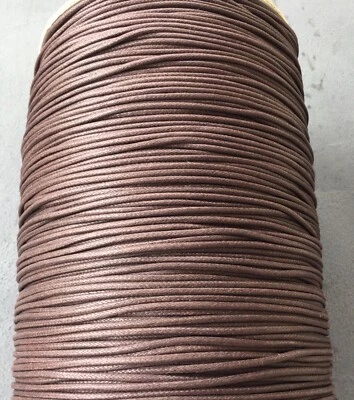 Cordón encerado redondo de algodón marrón natural genuino de 10 yardas-2 mm suministros de joyería Foto 1 de 4