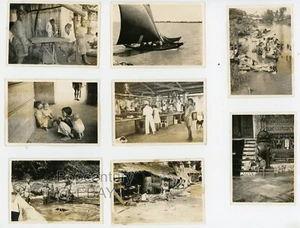 Lote de 9 fotos vintage de la Segunda Guerra Mundial 1945 Tailandia Bangkok nativos Siam - Imagen 1 de 7