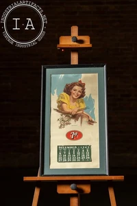 Framed 1942 7Up Litho Pin-Up Calendar - Picture 1 of 6