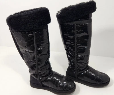 Botas UGG Sobre la Rodilla Bailey Botón Lentejuelas Talla 6 Alto Excelente Estado Foto 1 de 4