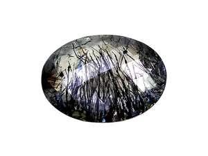 8.52CTS Black natural rutil Quartz Oval shape loose gemstones "see video" - Picture 1 of 3