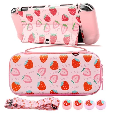 Strawberry Protective Shell Storage Bag For Nintendo Switch OLED Game Console - Image 1 of 4