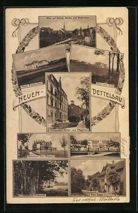 AK Neuen-Dettelsau, Totalansicht mit Schule, Kirche und Mutterhaus  - Picture 1 of 2
