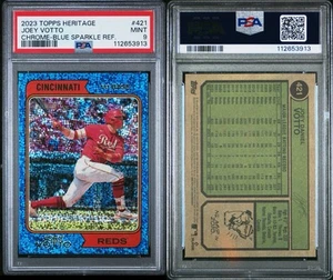 PSA 9 - 2023 Topps Heritage - Joey Votto #421 Chrome Blue Sparkle - Picture 1 of 1