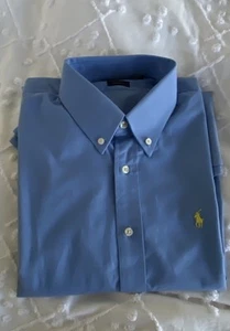 Ralph Lauren Polo Blue Shirt Men's Custom Fit 16-33 Size M - Bild 1 von 6