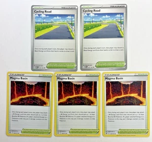 Pokemon Tcg Lot 5 Stadium Trainer Magma Basin Cycling Road Common - Bild 1 von 4